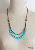 Boho Necklace, Blue Agate, Jasper and Seeds